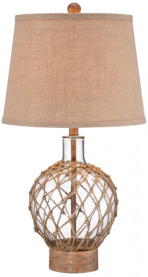Rope Around Clear Glass Ball Table Lamp, Clear Glass Ball Table Lamp