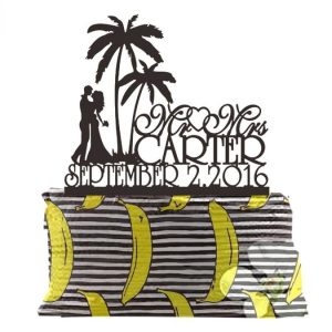 13-Palm-Tree-Personalized-Beach-Wedding-Cake-Topper-300x300 Beach Wedding Cake Toppers & Nautical Cake Toppers