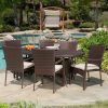 Lancaster Outdoor 7PC Brown Wicker Dining Set
