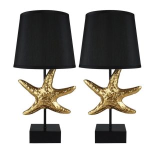 14-urbanest-black-gold-starfish-table-lamps-300x300 Beach Bedroom Decor & Coastal Bedroom Decor