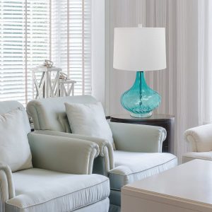 Elegant Designs Blue Glass Coastal Table Lamp