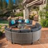 Currituck Outdoor Rounded Wicker Sectional Sofa