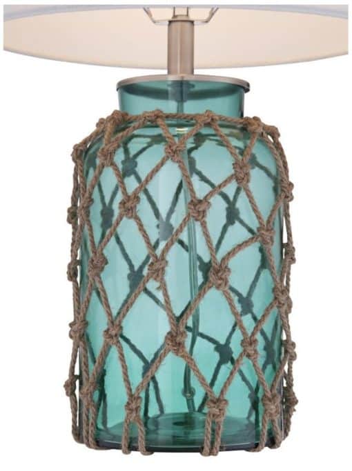Crosby Blue Glass Bottle Rope Table Lamp