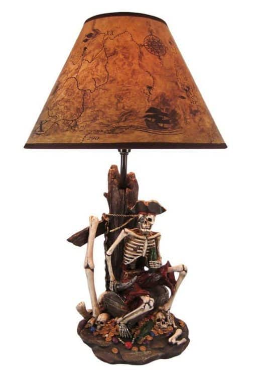 Pirate Skeleton Island Treasure Table Lamp