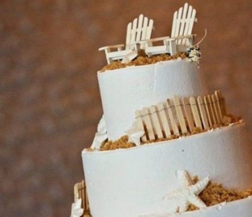 Wood Adirondack Chairs Beach Wedding Cake Topper