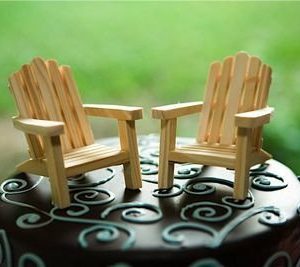 wood adirondack chairs beach wedding cake topper