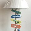 Wood Direction Signs Beach Table Lamp