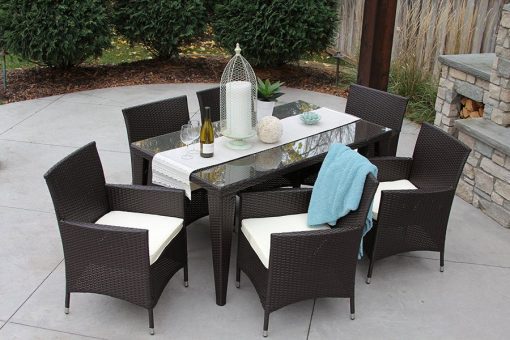 all weather outdoor wicker dining set