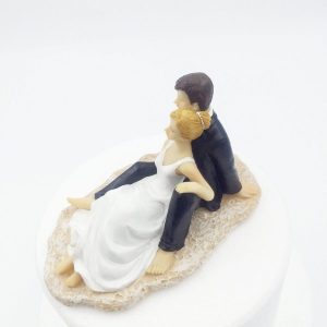 Groom and Bridge on Beach Wedding Cake Topper