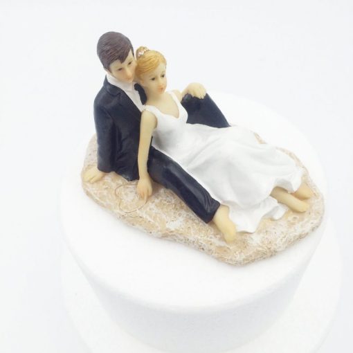 Groom and Bridge on Beach Wedding Cake Topper