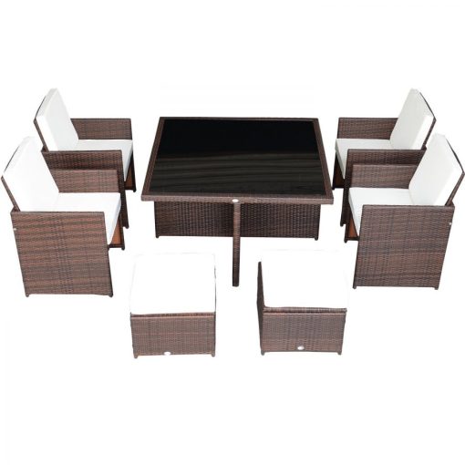 Outsunny 9PC Outdoor Rattan Wicker Dining Set