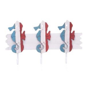 Red, White, and Blue Seahorse Hanging Hooks