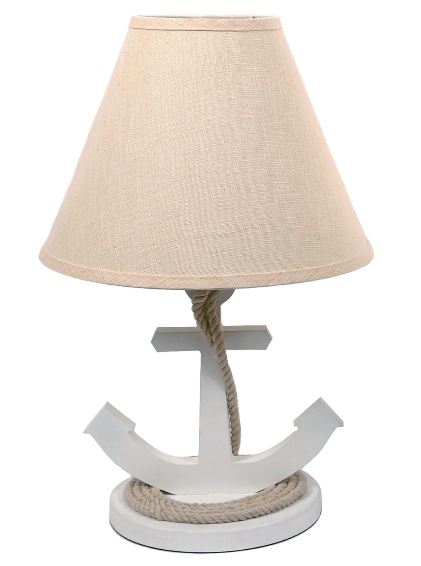 DEI 19" White Anchor Nautical Lamp