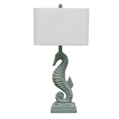 Beachcrest Oaknoll Seahorse Table Lamp, White Seahorse Table Lamp