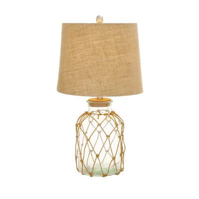 Glass Bottle 32" Rope Table Lamp