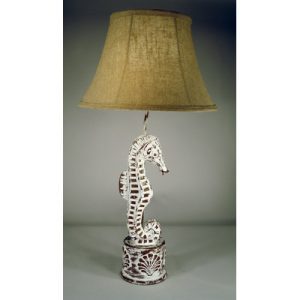 Beautiful Carved Seahorse Table Lamp