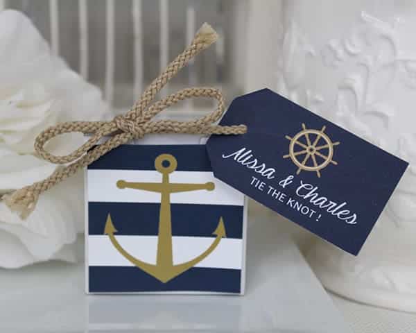 Personalized-Nautical-Anchor-Favor-Box Beach Wedding Favors & Coastal Wedding Favors