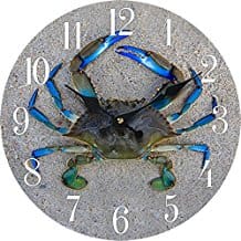 crab-wood-wall-clock-circle-12 Coastal Wall Clocks & Beach Wall Clocks