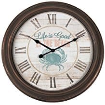 crabby-beach-large-clock-3 Coastal Wall Clocks & Beach Wall Clocks