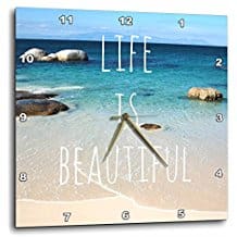 life-is-beautiful-beach-ocean-wall-clock-17 Coastal Wall Clocks & Beach Wall Clocks