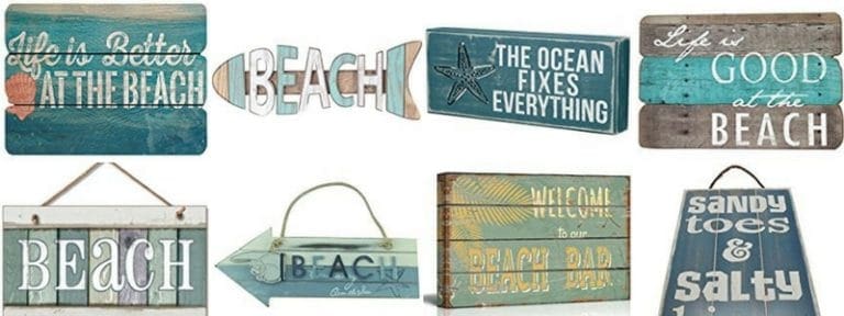 Wooden Beach Signs & Coastal Wood Signs