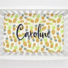 Carousel-Designs-Personalized-Custom-Golden-Pineapples-Mini-Crib-Sheet Pineapple Bedding Sets & Quilts & Duvet Covers