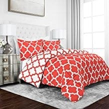 Sleep-Restoration-Luxury-Goose-Down-Alternative-Reversible-Quatrefoil-Comforter Coral Bedding Sets and Coral Comforters