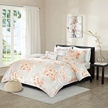 madison-park-cecelia-6-piece-coral-duvet-cover-set Coral Bedding Sets and Coral Comforters