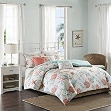 madison-park-pebble-beach-coral-duvet-cover-set Coral Bedding Sets and Coral Comforters