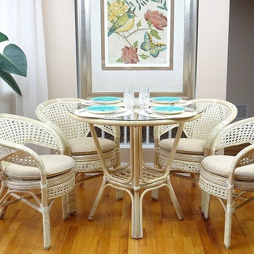 pelangi-rattan-wicker-dining-set-table-glass White Wicker Furniture & White Rattan Furniture