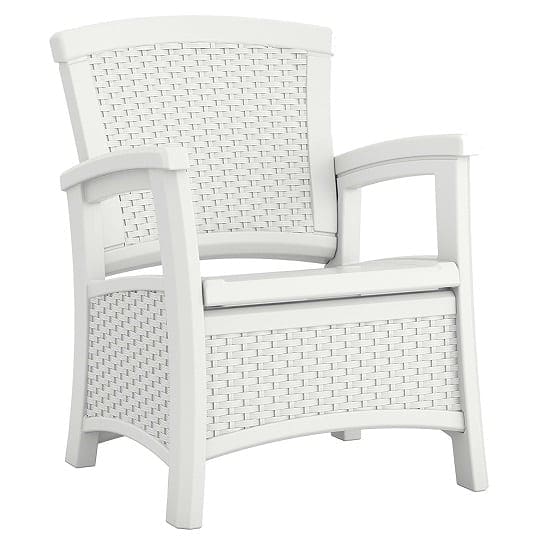 suncast-elements-club-chair-with-storage-wicker-style-1 White Wicker Furniture & White Rattan Furniture