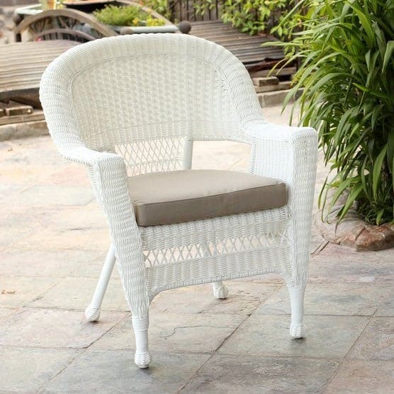 wicker-white-chair-with-cushion-set-of-2 White Wicker Furniture & White Rattan Furniture
