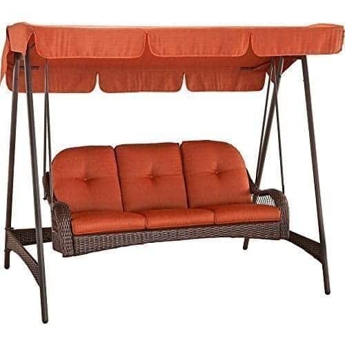 azalea-ridge-woven-wicker-swing-with-canopy Wicker Swing Chairs & Wicker Porch Swings