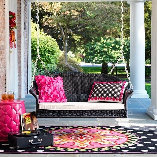 brylane-home-resin-wicker-black-porch-swing Wicker Swing Chairs & Wicker Porch Swings
