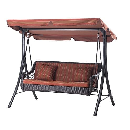 sunjoy-3-seat-canopy-wicker-metal-swing Wicker Swing Chairs & Wicker Porch Swings