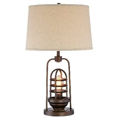 Hobie-Bronze-Nightlight-Cage-Table-Lamp Nautical Themed Lamps
