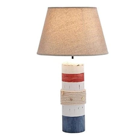 deco-79-wood-buoy-table-lamp Nautical Themed Lamps