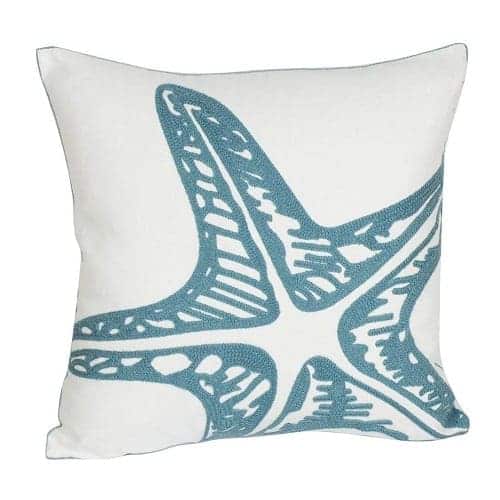 embroidered-starfish-throw-pillow Nautical Pillows & Nautical Pillow Covers
