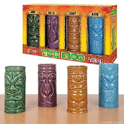 4-tiki-tumblers-hawaiian-luau-party-mugs Tiki Bar Ideas & Tiki Bar Decorations