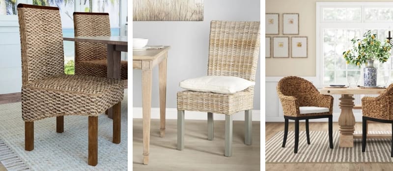 wicker dining chairs