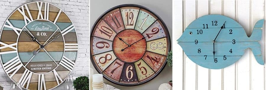 Sugar Vine Art Sailboat And Sunset Silent Non Ticking Round Battery Operated Handmade Hanging Large10.5 Inch Wall Clock for Bedroom Office Cottage Decoration 