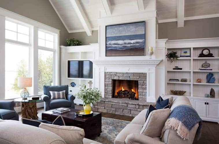 Lake-Charlevoix-Cottage-by-Edgewater-Design-Group 101 Beach Themed Living Room Ideas