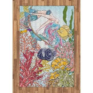 pink-mermaid-area-rug Best Mermaid Area Rugs