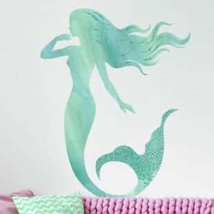 GlitterMermaidPeelandStickGiantWallDecal Mermaid Home Decor
