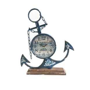 MetalAnchorTabletopClock Best Nautical Desk Clocks