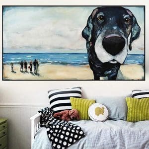 Dogs On The Beach Paintings