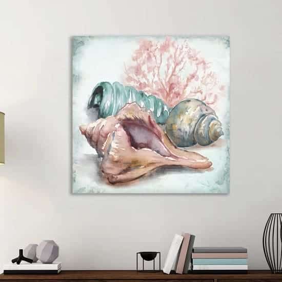 1-Sea-Shells-III-by-Tre-Sorelle-Studios-Print-on-Canvas 20 Seashell Wall Decor Ideas