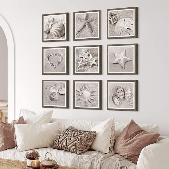 3-Seashell-Framed-for-Living-Room 20 Seashell Wall Decor Ideas