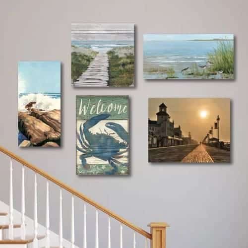 Coastal-Dream-5-Piece-Wrapped-Canvas-Gallery-Wall-Set 20 Beach and Coastal Gallery Wall Art Ideas
