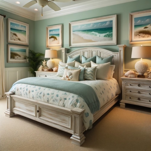 4-Photo-of-a-spacious-beach-themed-bedroom.-The-walls-are-painted-in-a-soft-seafoam-green-complemented-by-a-sandy-beige-carpet Over 100 Beautiful Beach Themed Bedroom Ideas